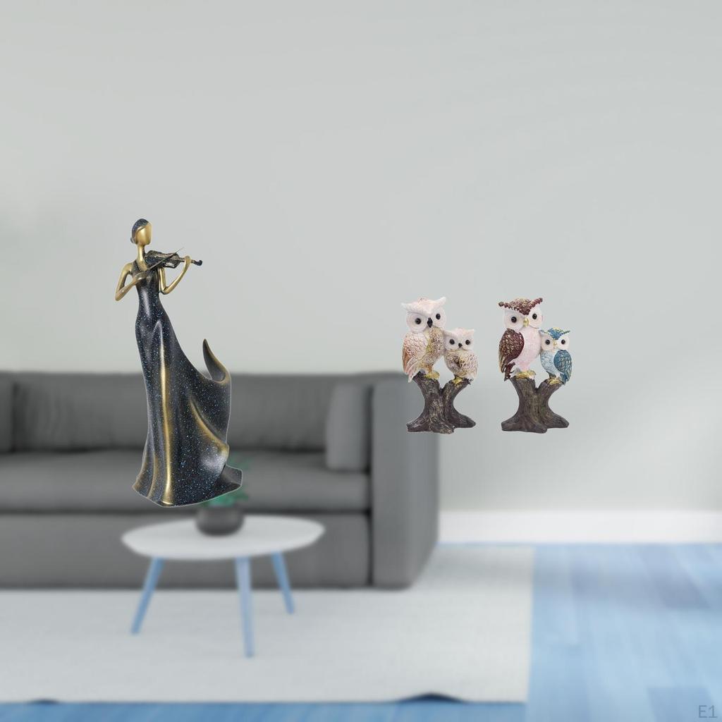 Elegant Women Shaped Rack And Realistic Owl Figurine Sculpture for Home Bar Living Room Kitchen
