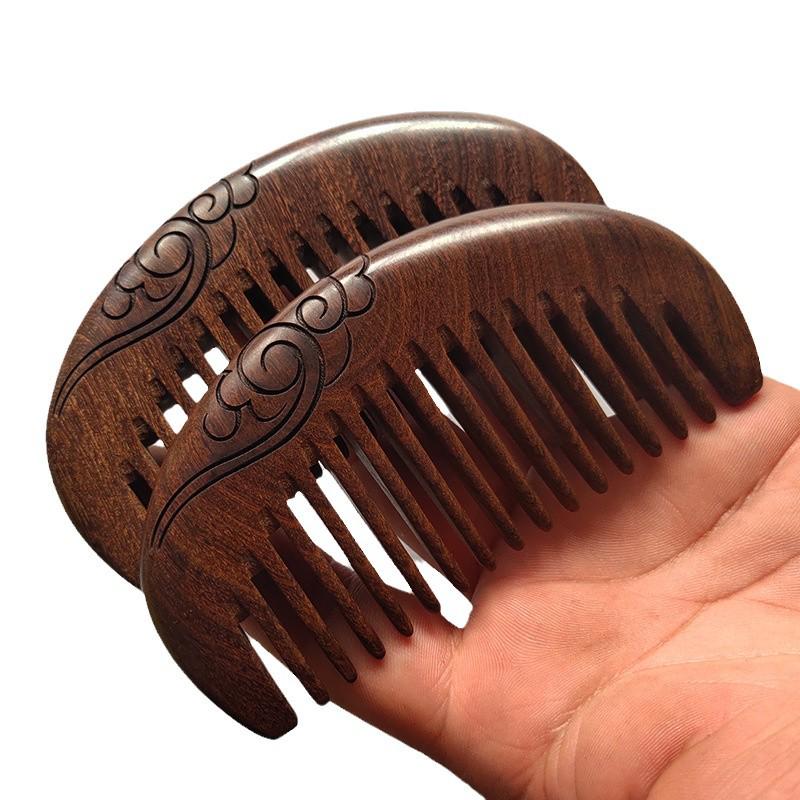 Black Gold Sandalwood Hair Comb for Smooth Ladies' Massage and Hairdressing - Ideal Gift for Girls