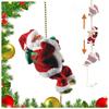 Electric Climbing Rope Ladder Santa Claus Musical Climbing Rope with Christmas Theme Battery-powered Climbing Santa with Sound Effects