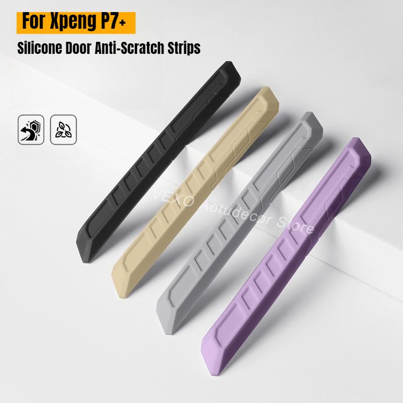 For Xpeng P7+ 4pcs Silicone Door Anti-Scratch Strip Scratch Resistant Car Door Edge Protection Trim Molding Interior Accessories