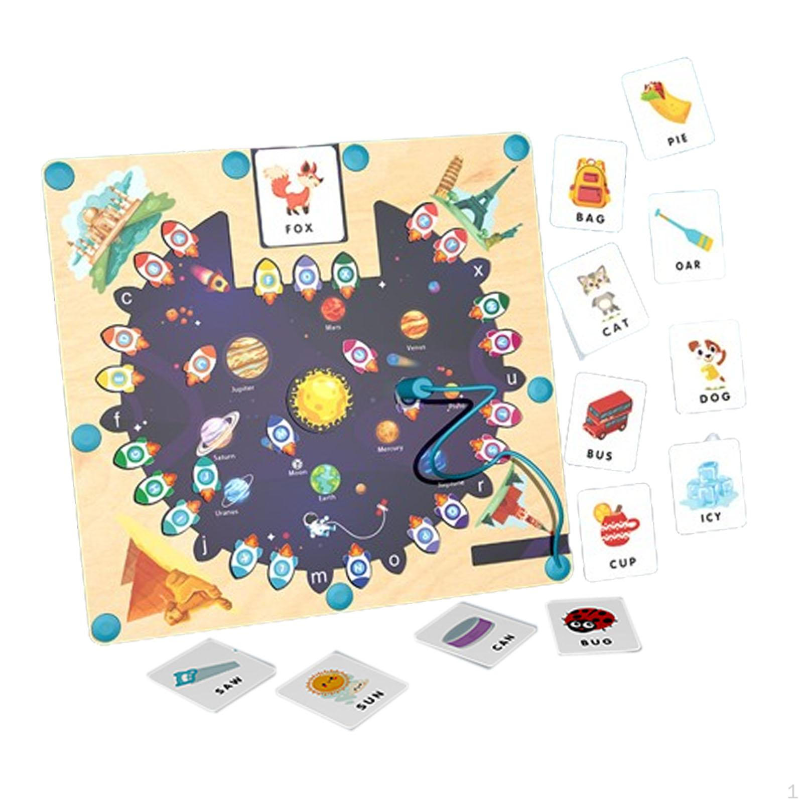 

Деревянный магнитный алфавитный лабиринт с буквами-головоломками, подарки на день Святого Валентина для детей, самолет space