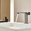 Tuqiu New Brushed Gold Bathroom Faucet Black Basin Faucet Brass Sink Mixer Cold & Hot Gray Lavotory Faucet Water Mixer Sink Tap