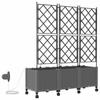 Garden Flower Pots with Irrigation and Wheels 3 Pcs Light Gray