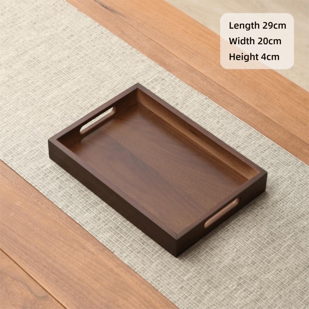 Rectangular Bamboo Wooden Tray With Handle Dessert Pallet Decorate Tray Serving Tray Coffee Table