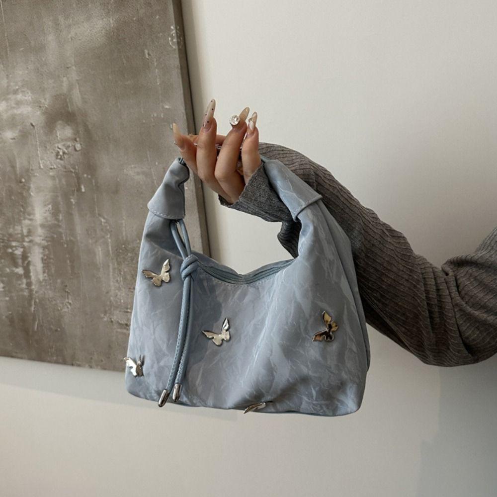 Retro Chinese Style Handbag Zipper Butterfly Crossbody Bag Portable Hanfu Shoulder Bag Women