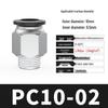 Pneumatic Copper Quick Connector PC8-02 Threaded Straight 16PC4-M5 Air Hose Adapter 6-01/10-03/12-04