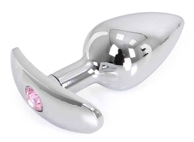 Anal Jewel Plug with Rounded Base Curve 6 X 2.8 Cm - Pink Jewel - Kiotos - Anal Jewelry