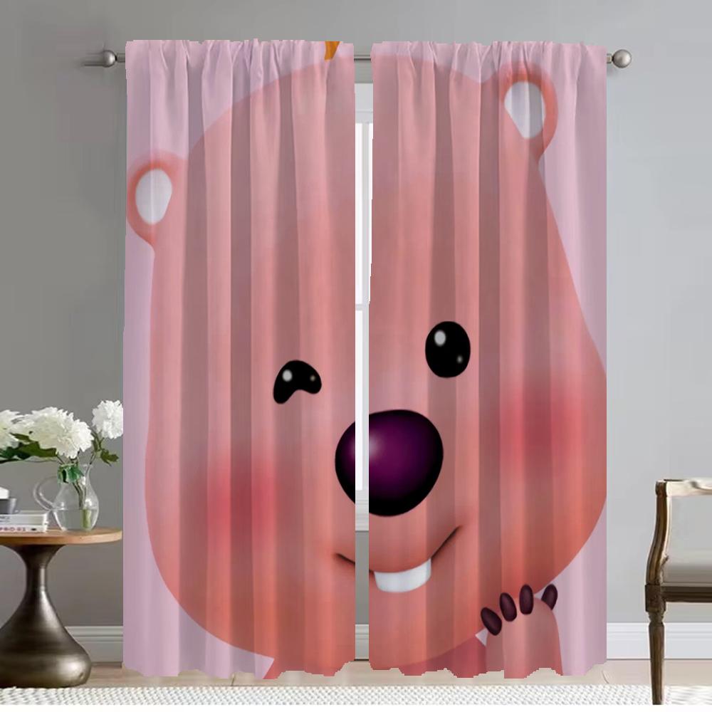 Pororo Curtains Child Room Window Curtain for Room 2 Panel Home Interior Curtains Tulle for Bedroom Shades Partition Living