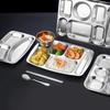 Huipu 304 Stainless Steel 5-Compartment Meal Plate Set