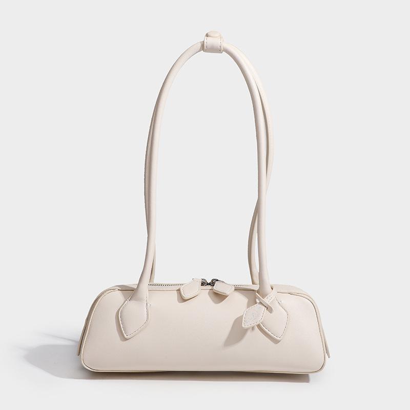 French Niche Sausage Bag, Retro Underarm French Stick Bag, Genuine Leather Women's Handbag, Casual Commuting Versatile Shoulder Bag