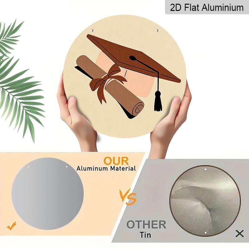 2D Flat Aluminum Graduation-themed Wall Hangings, Available in Multiple Sizes, Featuring A Minimalist Graduation Cap Bohemian Design Making Them A