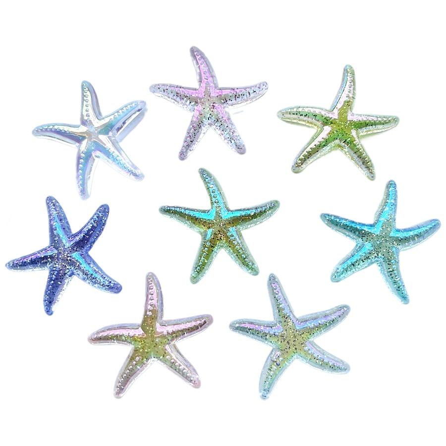 10 красивых 40-мм морских звезд со стразами для скрапбукинга, подходящих для украшения ювелирных изделий своими руками разноцветный