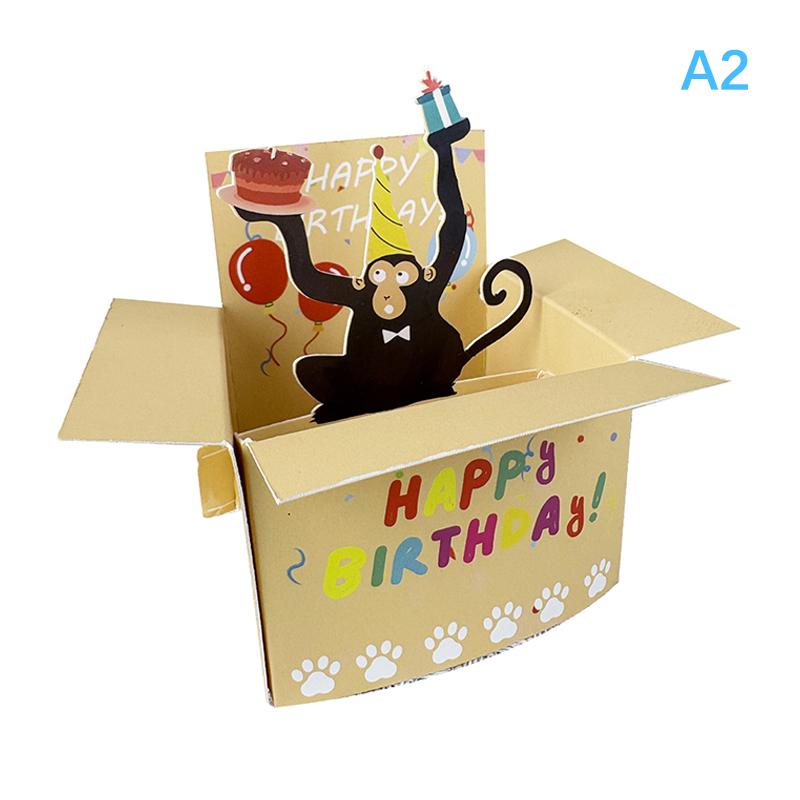 Funny Happy Birthday Pop-Up Card 3D Character Design Paper Party Invitation Perfect Gift For Family Friends And Co-Workers