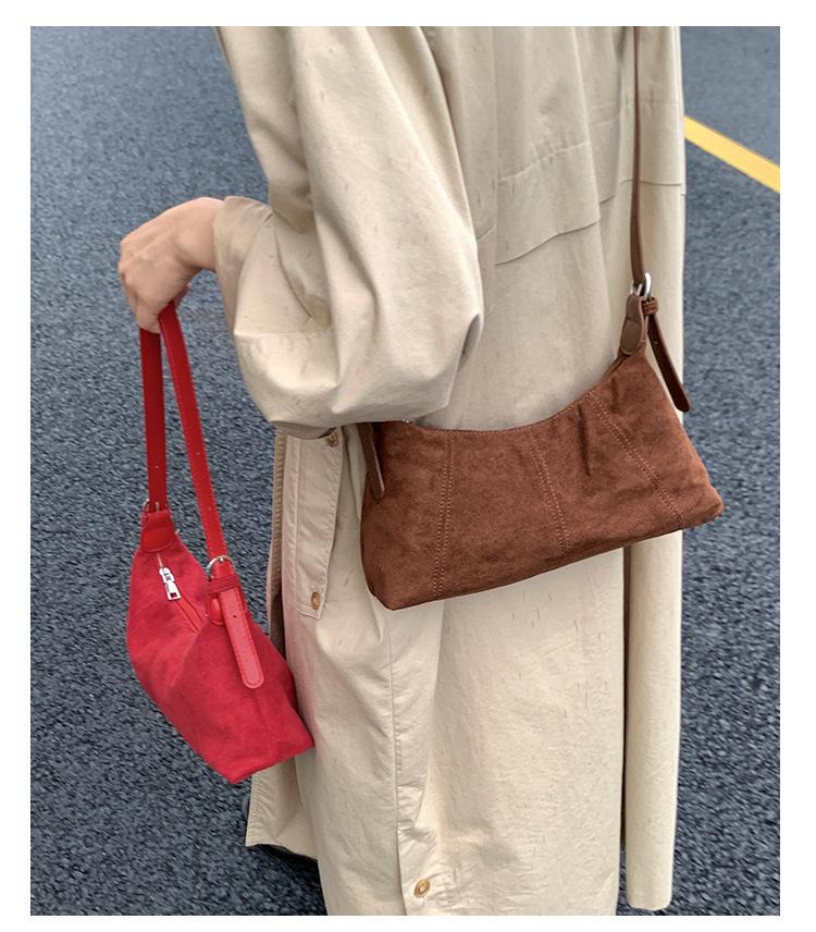 Women's Suede Shoulder Bag: Versatile, Fashionable Crossbody & Underarm Design