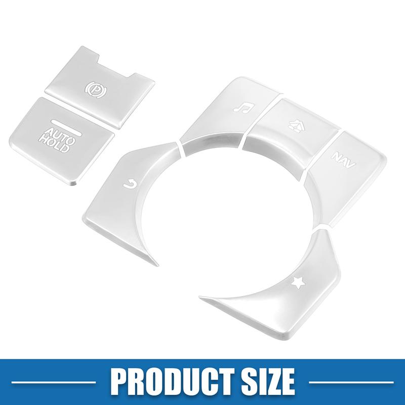 UXCELL Car Center Console Gear Panel Multi-Media Handbrake Switch Cover Trim for Mazda CX-5 17-20 Silver Tone (Set of 7)