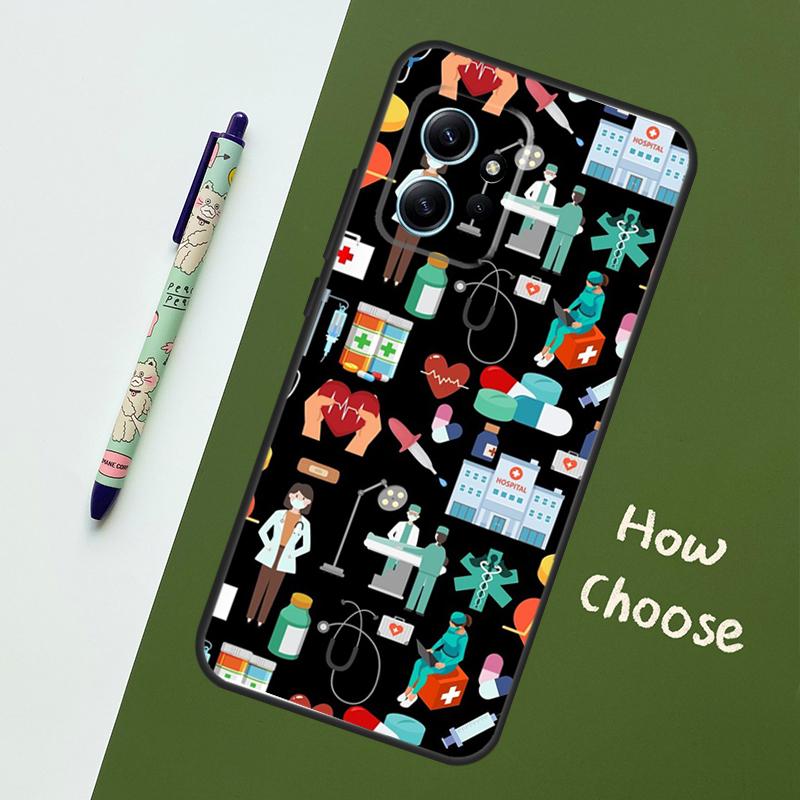 Nurse Medical Health Heart Case For Xiaomi Redmi Note 15 Pro Plus 14 13 10 11 12 Cover For Redmi 15C 15 13C 12C 14C 10C