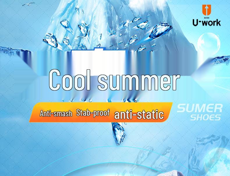 U-work PAL-B1132 Safety Sandals - Breathable, Anti-Smash, 6KV Insulated Labor Protection Shoes.