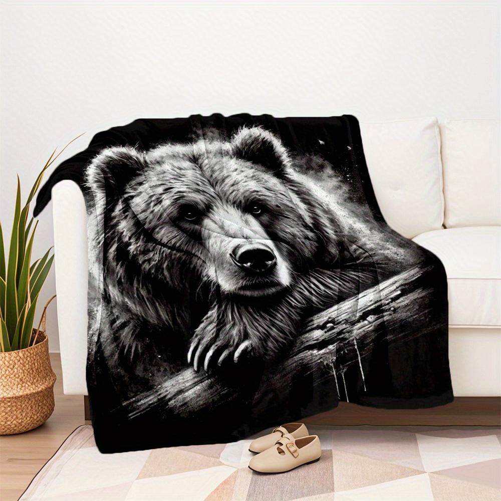 1 Stuk Beer Tak Print Flanellen Deken, Hoge Kwaliteit Comfortabel voor Alle Seizoenen, Woondecoratie, Warmte en Comfort, Perfect voor Kerstcadeaus10