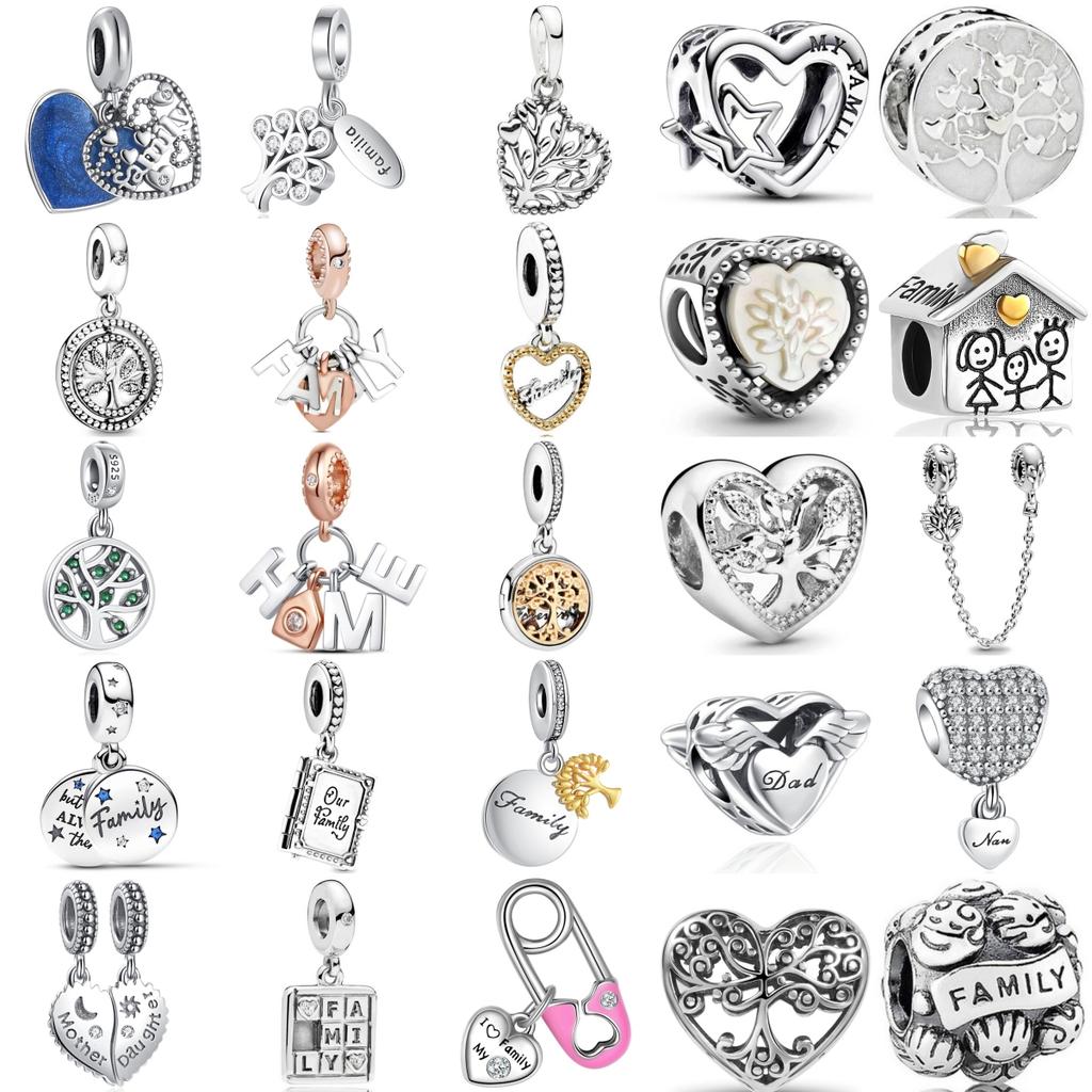 Copper Plating Family Series Pink Paperclip Book Family Tree Pendant Charm Bead Fit Original Pendant Bracelet Diy Women Jewelry