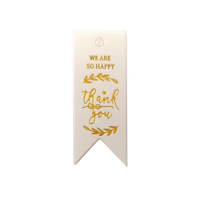English Hot Stamping Hangtag: 'My Family Has a Happy Gift' Souvenir Decoration Card