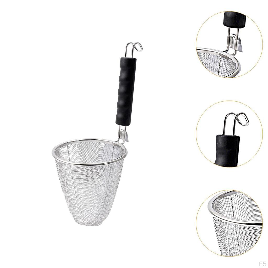 Food Strainer Basket In Stainless Steel for Rinsing Pasta And Dumplings