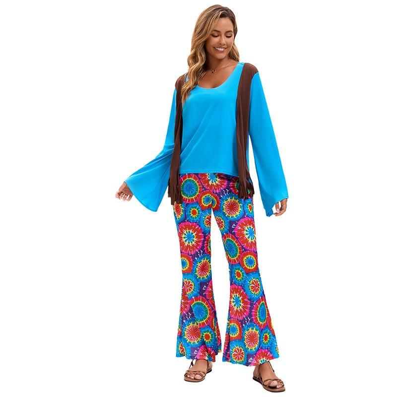 Country singer hip hop singer retro horn trousers couple outfit men and women