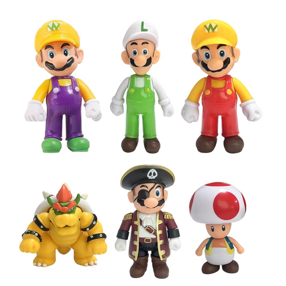 6/12pcs S Marios Bros PVC Action Figure Toys Dolls Model Set Luigi Yoshi Donkey Kong MushroomFor Birthday Gifts decorative