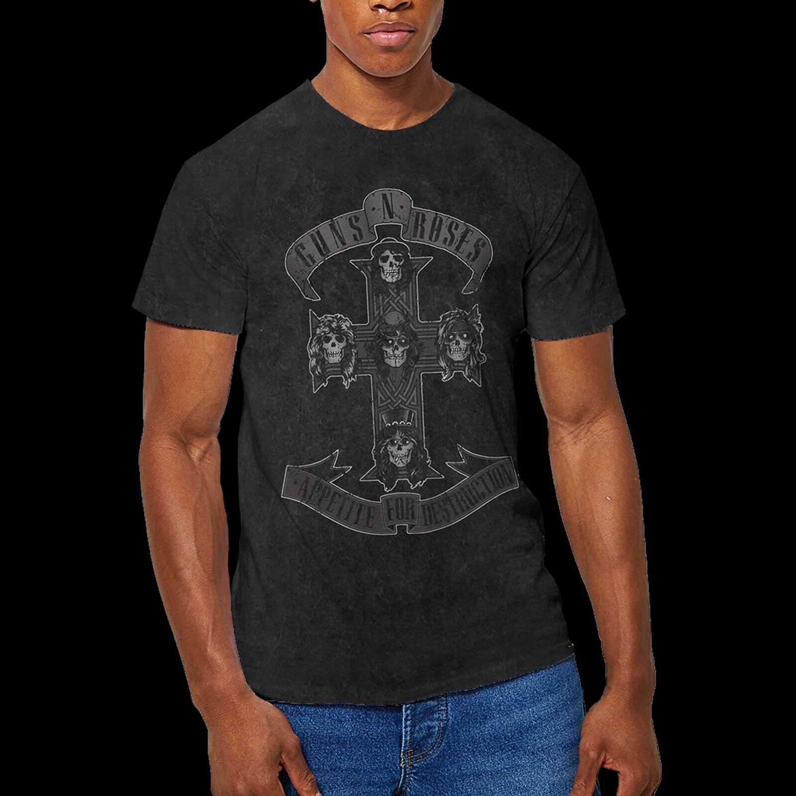 Guns N  Roses Unisex T-Shirt Monochrome Cross Wash Collection XXXXL
