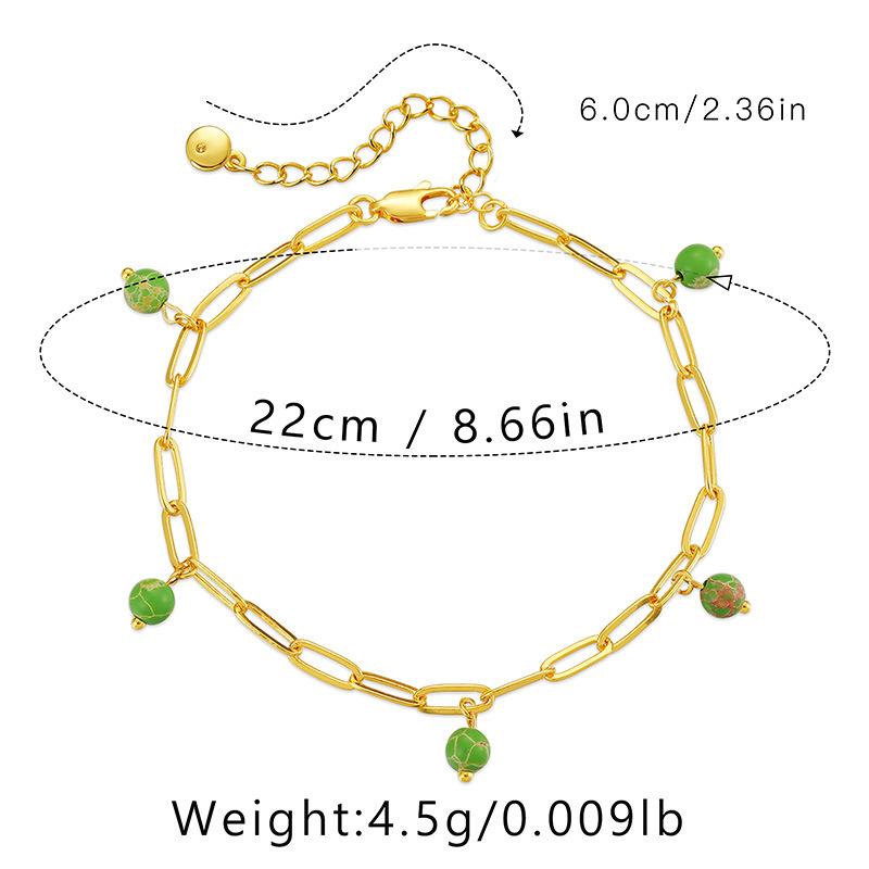 Minimalist Ins Style Irregular Cut Raw Stone Fresh Beach Anklet For Women