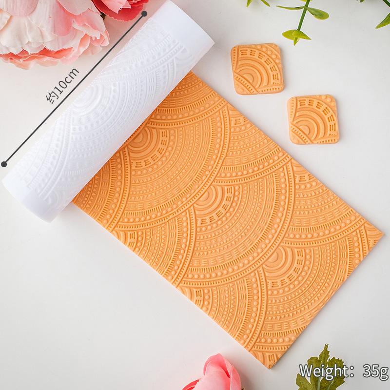 Retro Patterned Soft Pottery Texture Roller Handmade Tool Clear Pattern Easy To Use Making Pendant Earrings DIY Clay Fondant