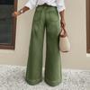 Women Vintage Denim Jeans Ladies Casual Wide Leg Straight Pants Full Length Long Pant