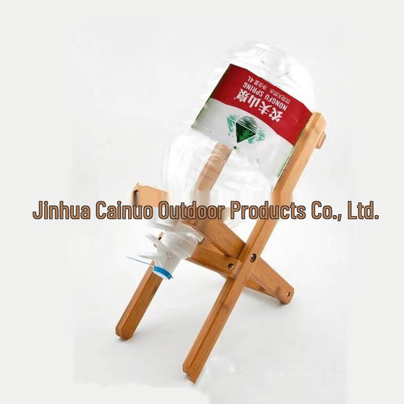 Portable Bamboo Folding Water Bottle Dispenser Stand