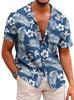 Floral print short-sleeve casual shirt, stylish and comfortable for daily wear.
