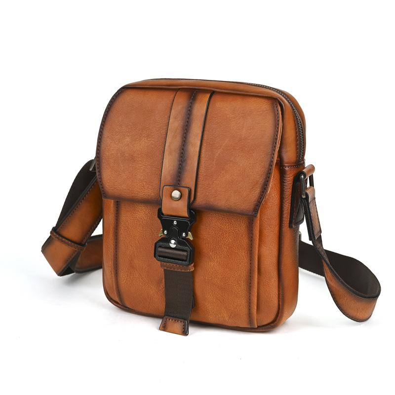 2025 Men Vintage Shoulder Crossbody Bags Large Capacity Cowide Leather Shoulder Bags For Travel Handbags