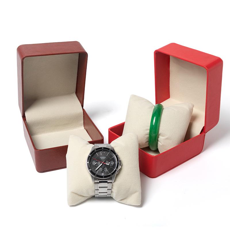 Men's Rounded Corner PU Leather Watch Box - Stylish Flip-Top Design for Storage and Packaging