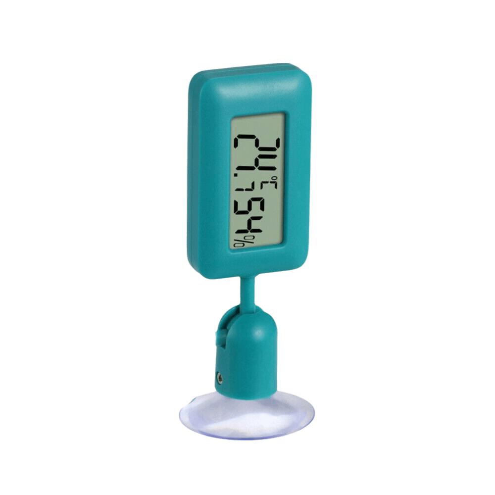 Noctilucent Digital Reptile Thermometer 360° Rotatable with Suction Cup Mini Digital Thermometer ABS Mini Size зелёный