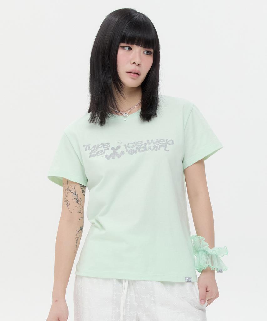 Taibseobiseu Vivid Twirl Glitter Top [Lime]