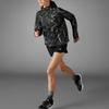 adidas Wind.Rdy Full Zip Hooded Jacket, Women Logo Print Long Sleeve Windproof Sports Outerwear Black Reflective Silver IT3445