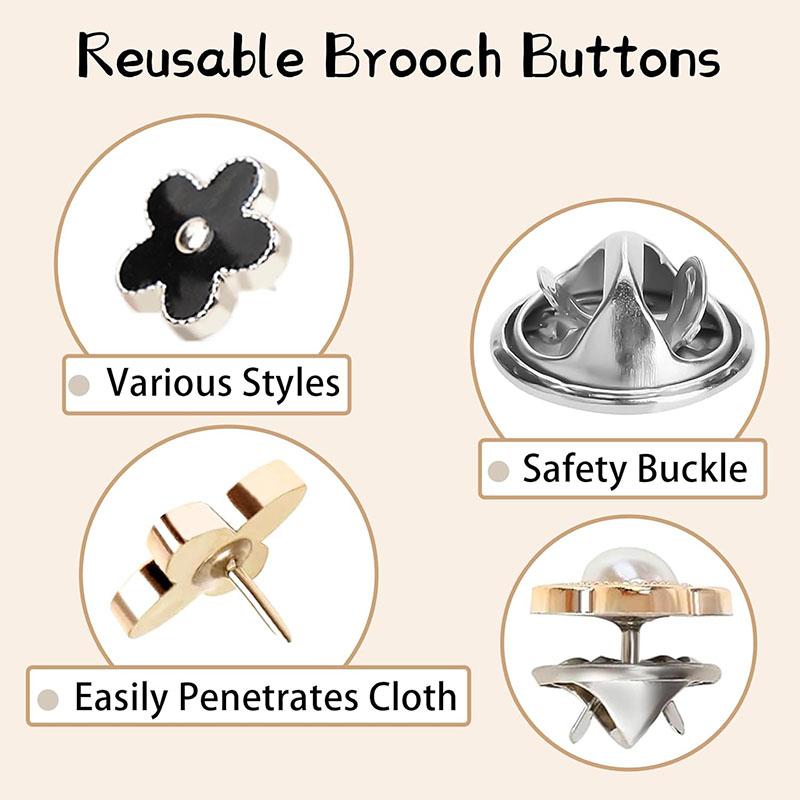 10pcs/Fashion Brooch SetPrevent Accidental Exposure Buttons Brooch Badge Cufflinks Button Detachable Buttons Sewing Accessories