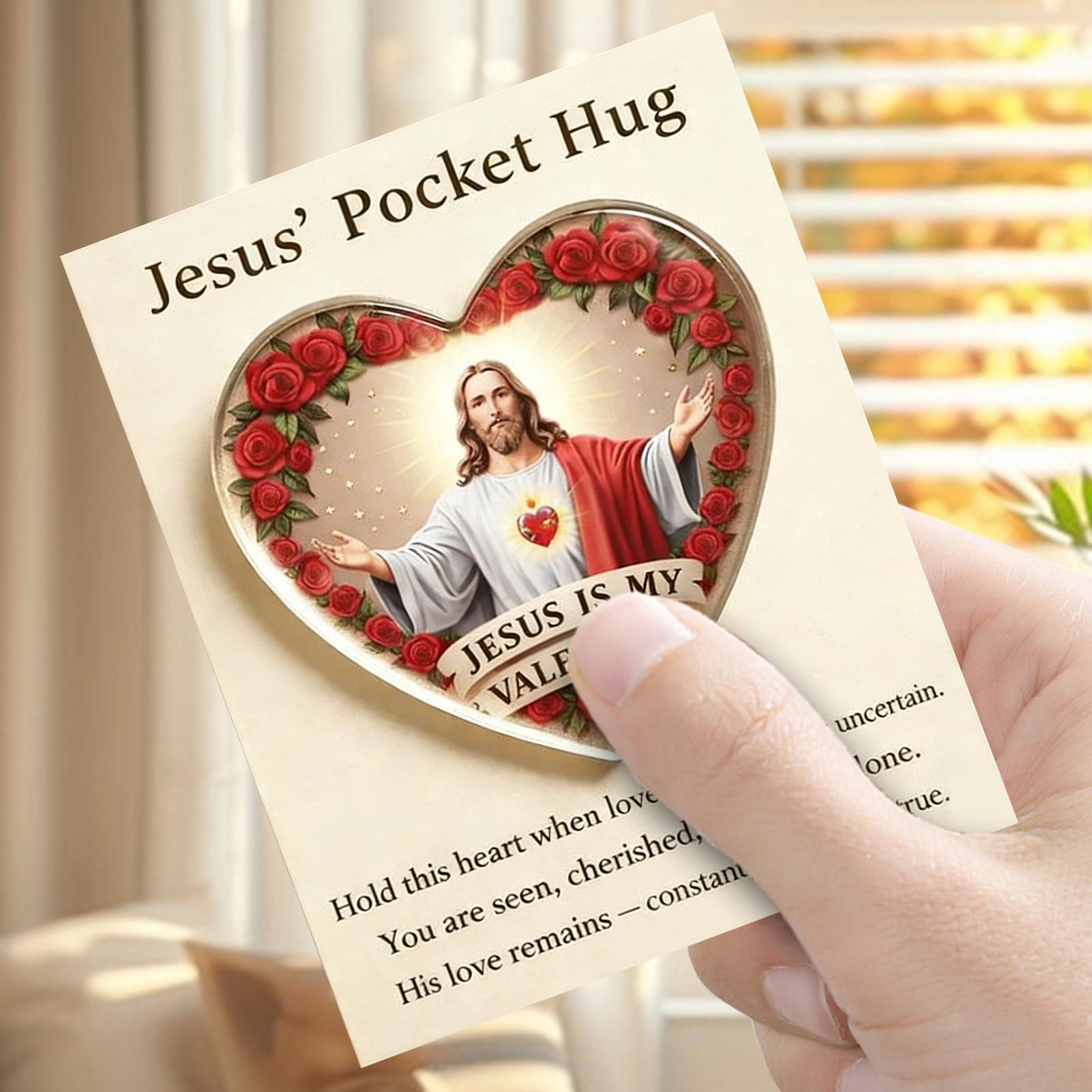 

Jesus Hug Cards 2D Acrylic Motivational Keepsake Portable Encouragement Cards for Believers Church Friends Travelers Home Travel China Mainland