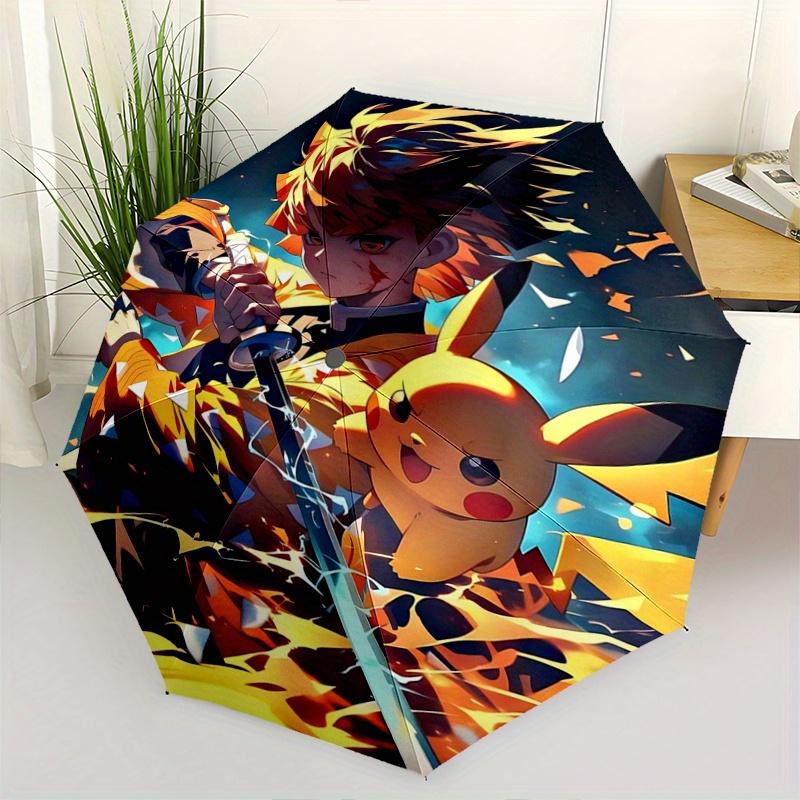 1pc Anime Character & Pikachu Durable Cartoon Folding Umbrella, Portable Compact Umbrella for Men and Women Y002