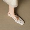 French beautiful woven hollow bag head sandals women's 2025 new summer low heel thick heel explosion Mary Jane sandals