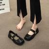 Mary Jane Shoes Women's Spring and Summer 2025 New British Style Small Leather Shoes Flat-soled Beanie Shoes Niche French Single Shoes