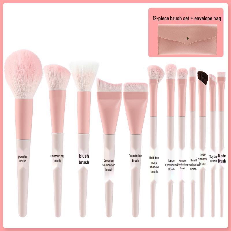 12-Piece Makeup Brush Set: Soft Bristle Powder, Eyeshadow, Blush Brushes & Beauty Tools