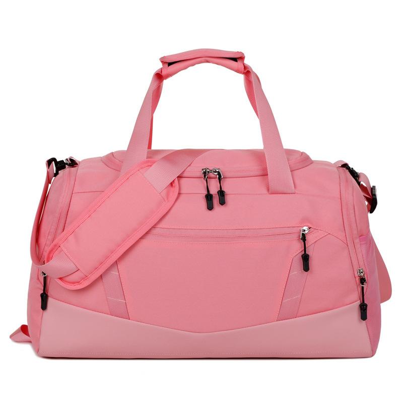 

Мужские и женские модные спортивные сумки для влажных и сухих вещей для спорта и фитнеса на открытом воздухе, большой вместимости, с ручками для переноски, с отделением для обуви, дорожная сумка розовый
