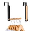 Foldable Over-the-Door Hook Rack with 6 Swivel Hooks Portable No-Drill Organizer for Travel Hotel Home Non Slip Door Hanger for Clothes Towels Bags