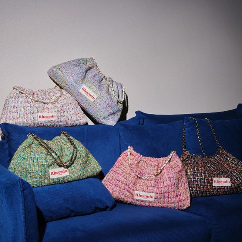 RHEEMIN Breite Kettentasche   Tweed Muffy   Rosa