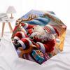 1pc Christmas Santa Claus Deer Sleigh with Automatic Opening/Closing Umbrella, Portable Tri-Fold Design, 8-Bone Iron Frame Outdoor Umbrella, Festive G