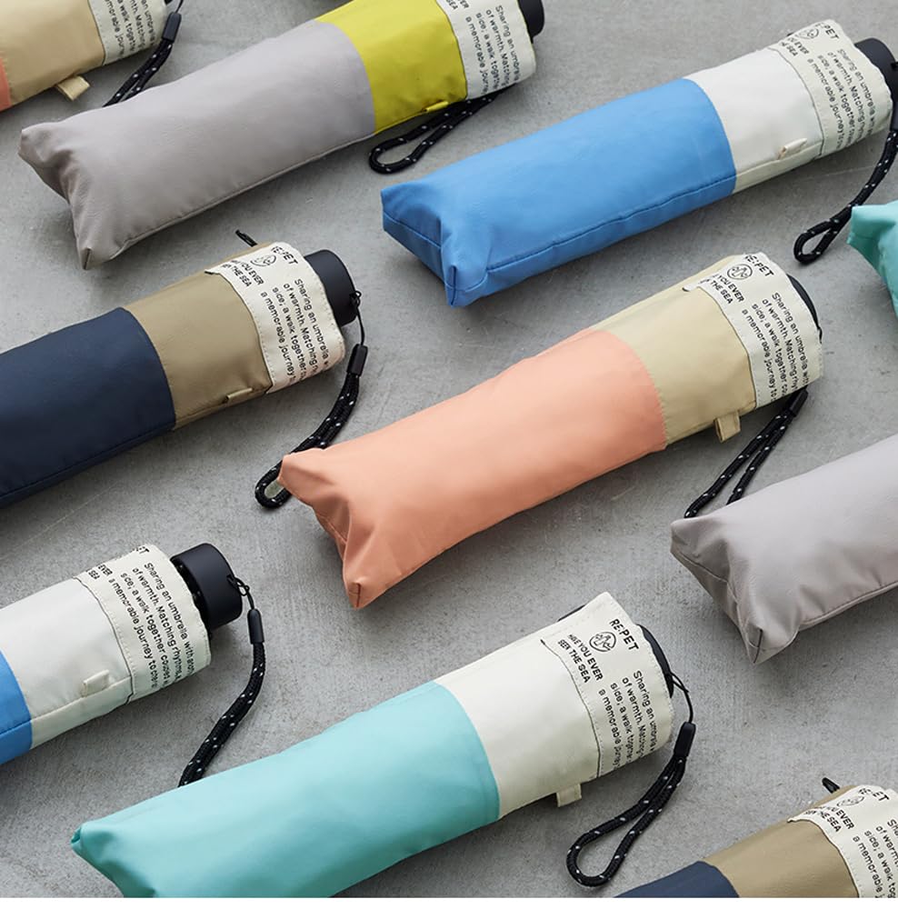 Because Folding Umbrella 53cm UV Protection or More Recycled Polyester 200g Parasol for Sunny and Rainy Days Unisex Made from Recycled PET Bottle