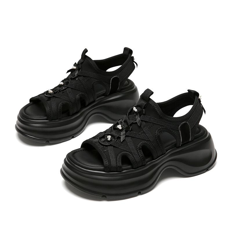 Women's summer sandals 2025 new sports outer wear muffin thick sole work is not tired feet Roman sandals women